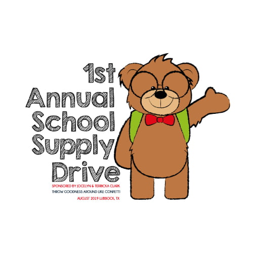 1st Annual School Supply Drive Logo