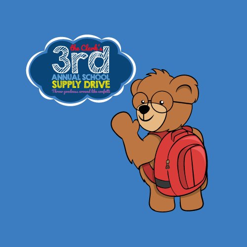 3nd Annual School Supply Drive Logo Blue